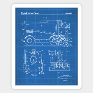 Ice Hockey Patent - Hockey Player Coach Team Art - Blueprint Sticker